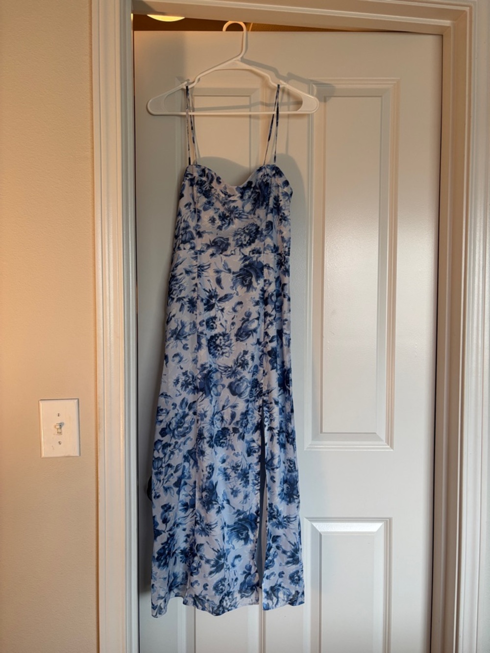 Abercrombie & Fitch Blue Floral Midi Slip Dress